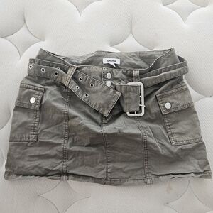 Khaki Mini Skirt with Belt Cotton On Sz 4